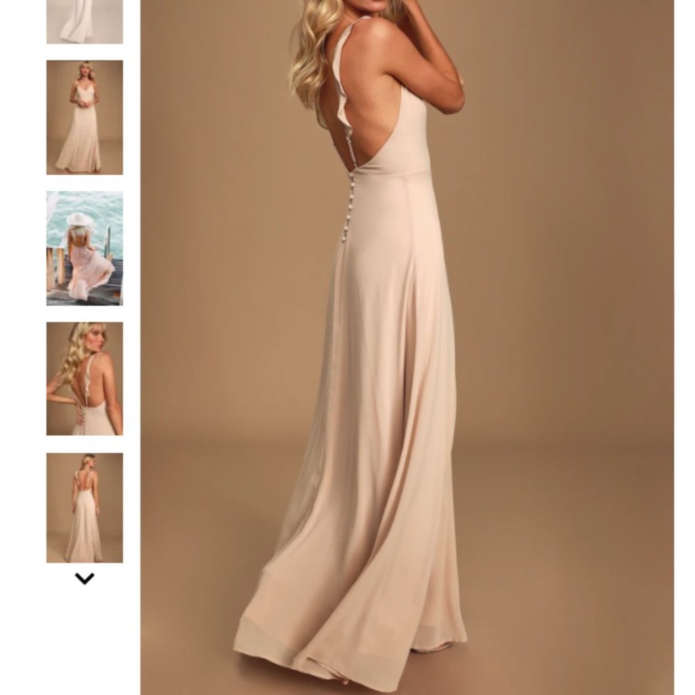 Lulus Meteoric Rise Blush Maxi Dress - Size S